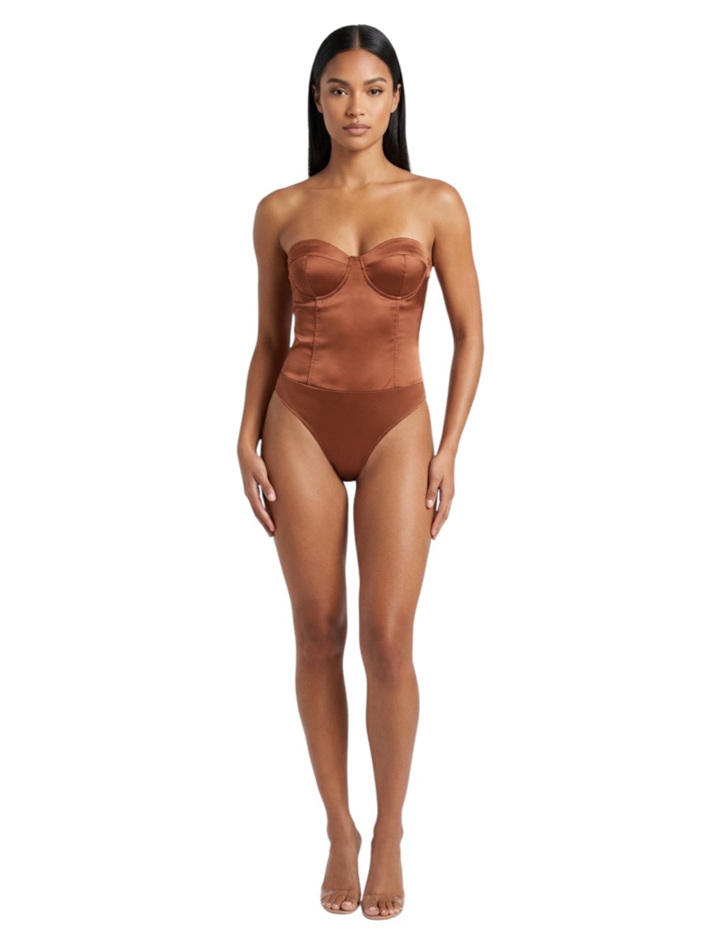 Le Lis Collection ($38) Satin Bustier Bodysuit - PTP 16